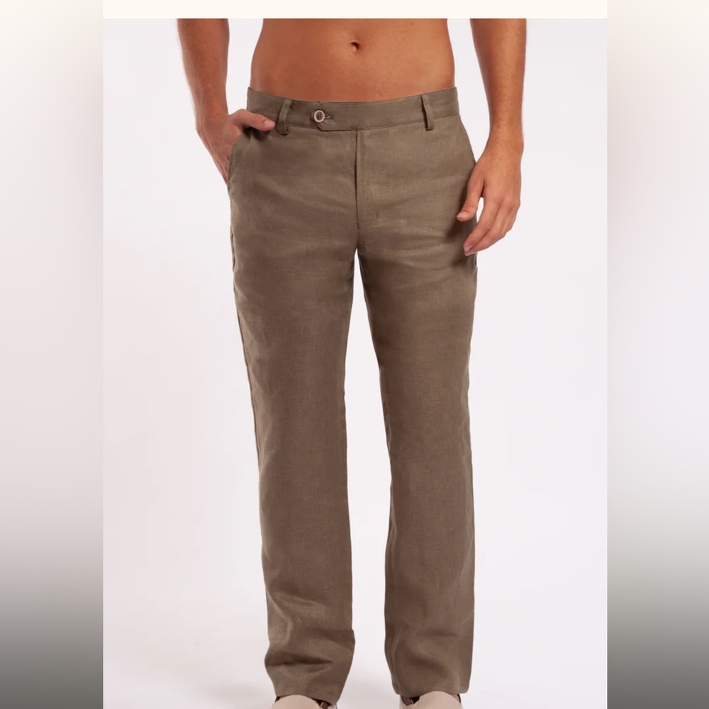 NWT - Martin Pescador 100% Linen pants in size 34 in brown